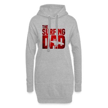 The Surfing Dad - Surfer Vater Vatertag Wellen - Hoodie-Kleid - Grau meliert - Vorne