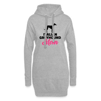 Italian Greyhound - Hoodie-Kleid - Grau meliert - Vorne
