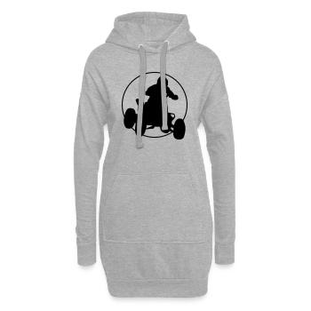 buggy racer silhouette - Hoodie-Kleid - Grau meliert - Vorne