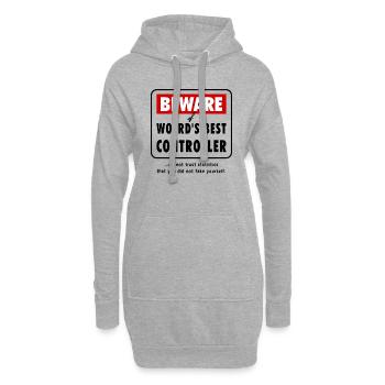 Beware of World‘s best CONTROLLER, Controlling - Hoodie-Kleid - Grau meliert - Vorne