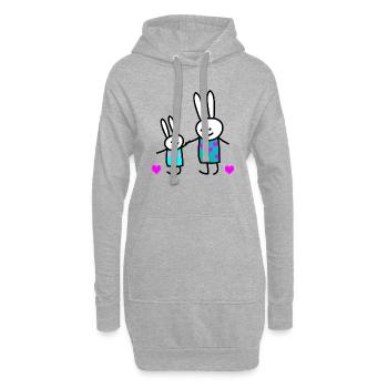 Hasenkinder (b) - Hoodie-Kleid - Grau meliert - Vorne