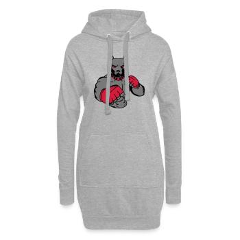 dog_fighter_002 - Hoodie-Kleid - Grau meliert - Vorne