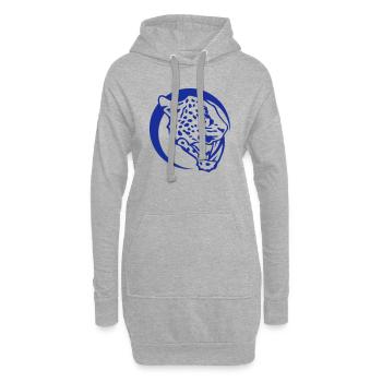 Leoparden Tier-Kreis-Logo - Hoodie-Kleid - Grau meliert - Vorne