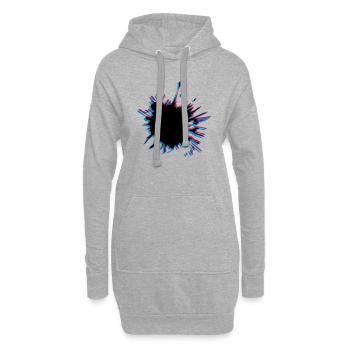 3D Klecks Spritzer - Hoodie-Kleid - Grau meliert - Vorne