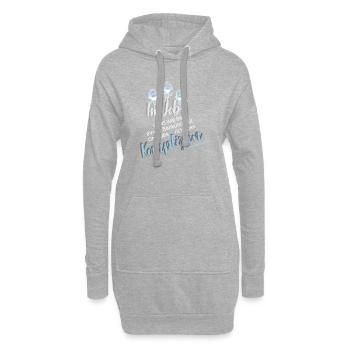 Im Job ist es wie bei einem Banküberfall. Ohne ... - Hoodie-Kleid - Grau meliert - Vorne