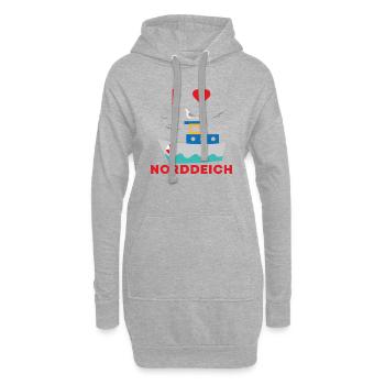 Ich liebe Norddeich Norden Ostfriesland Nörddiek - Hoodie-Kleid - Grau meliert - Vorne