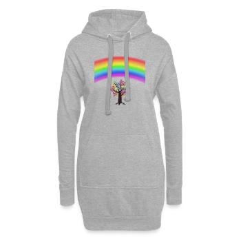 Rainbow Tree - Hoodie-Kleid - Grau meliert - Vorne