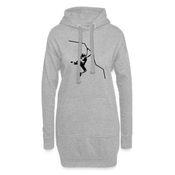 Femme dans le mur - Sweat-shirt à capuche long Femme - gris chiné - Devant
