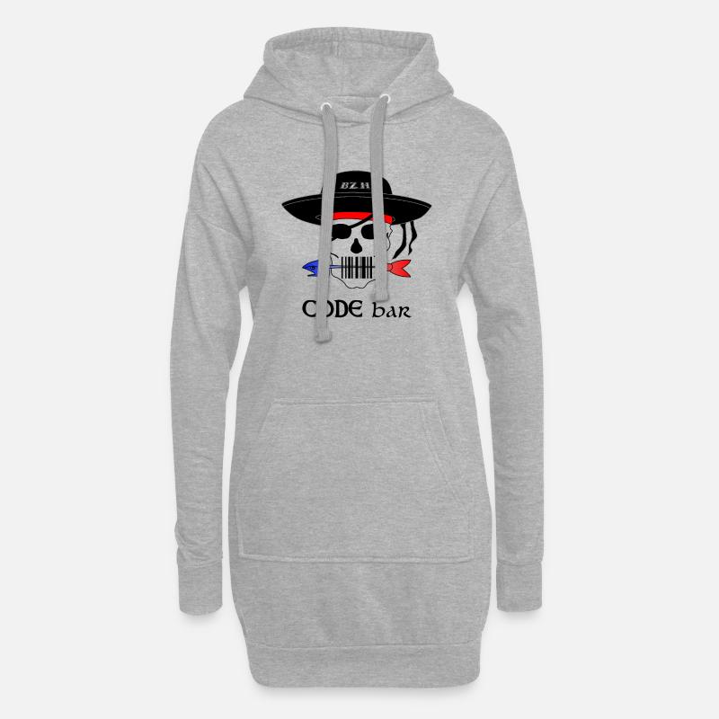 Code Bar couleur - Sweat-shirt à capuche long Femme - gris chiné