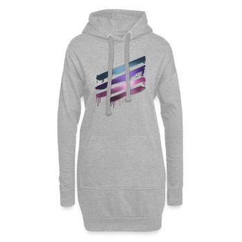 streifen,malerei,abstrakt,metallisch,graffiti,pink - Hoodie-Kleid - Grau meliert - Vorne
