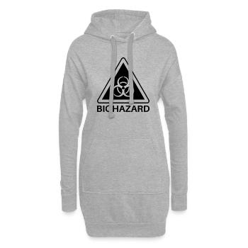 Warnung vor Biogefahren, Warnung vor Biologischen Daten - Hoodie-Kleid - Grau meliert - Vorne