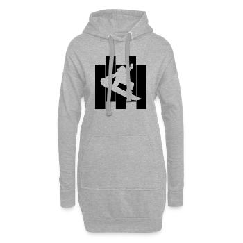 Snowboard Snowboarder - Hoodie-Kleid - Grau meliert - Vorne