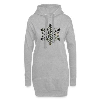 Flocon de neige - Sweat-shirt à capuche long Femme - gris chiné - Devant