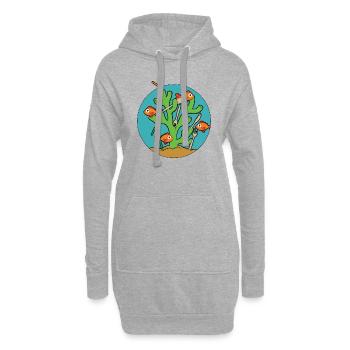 Pollution Vie marine - Sweat-shirt à capuche long Femme - gris chiné - Devant
