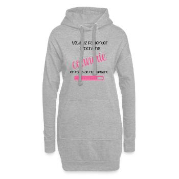 Veuillez patienter prochaine connerie chargement - Sweat-shirt à capuche long Femme - gris chiné - Devant