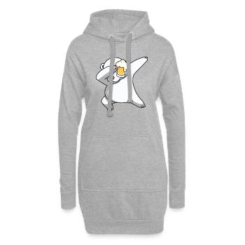 dab dabbing eisbär bier nordpol lustige tshirts 30 - Hoodie-Kleid - Grau meliert - Vorne