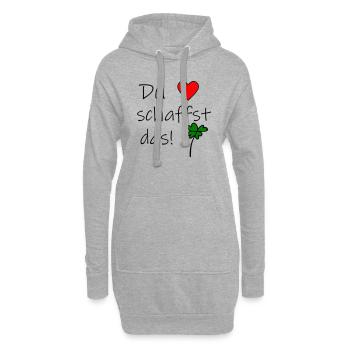 Du schaffst das - Hoodie-Kleid - Grau meliert - Vorne