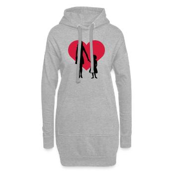 Enfant Fille Maman - Sweat-shirt à capuche long Femme - gris chiné - Devant