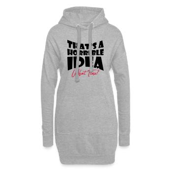 C’est une idée horrible - Sweat-shirt à capuche long Femme - gris chiné - Devant