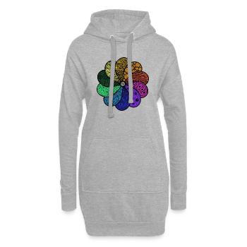 Zentangle Blume - Hoodie-Kleid - Grau meliert - Vorne