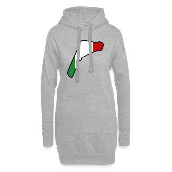 Piste de course d’Italie avec drapeau - Sweat-shirt à capuche long Femme - gris chiné - Devant