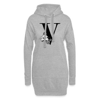 Buchstabe V - Hoodie-Kleid - Grau meliert - Vorne