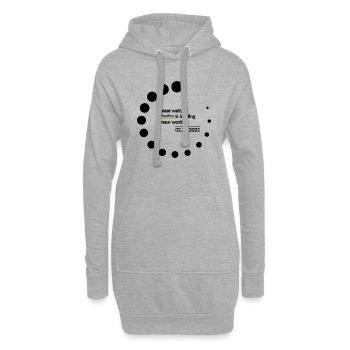 Print Loading english black - Hoodie Dress - heather grey - Front