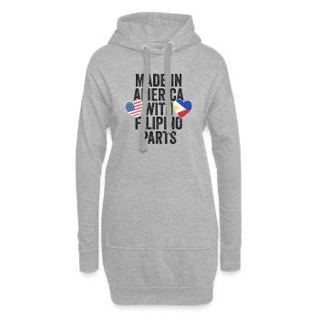 HERGESTELLT IN AMERIKA MIT PHILIPPINISCHEN TEILEN - Hoodie-Kleid - Grau meliert - Vorne
