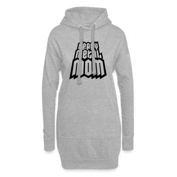 Heavy Metal Mom Logo - Hoodie-Kleid - Grau meliert - Vorne