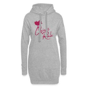 Chicks Rule mignon petit oiseau - Sweat-shirt à capuche long Femme - gris chiné - Devant