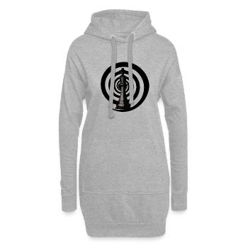 Chess Black hole - Sweat-shirt à capuche long Femme - gris chiné - Devant