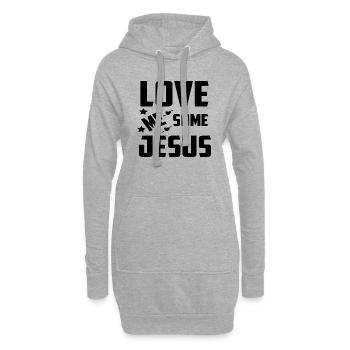 Love me some Jesus - Hoodie-Kleid - Grau meliert - Vorne