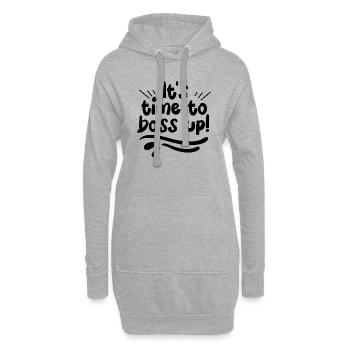 Es ist Zeit zu Chefing-up - positives Zitat - Hoodie-Kleid - Grau meliert - Vorne
