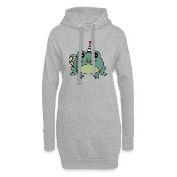 Silo de la grenouille - Sweat-shirt à capuche long Femme - gris chiné - Devant