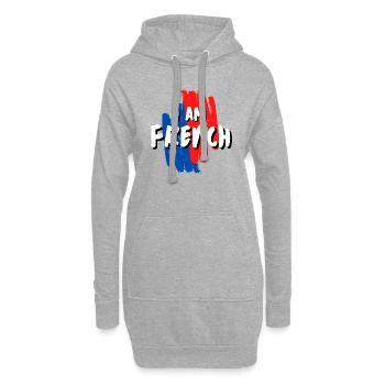 I AM FRENCH ! - Sweat-shirt à capuche long Femme - gris chiné - Devant