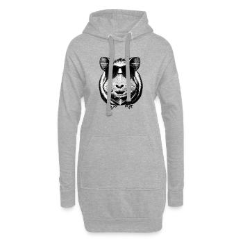 Lunettes de soleil cool cochon d’Inde design amusant 4 - Sweat-shirt à capuche long Femme - gris chiné - Devant