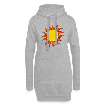 Sonne Sommer Aquarell Natur Strand Himmel 04 - Hoodie-Kleid - Grau meliert - Vorne