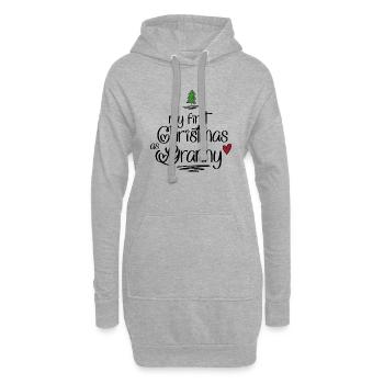 My first Christmas as Granny - Hoodie-Kleid - Grau meliert - Vorne