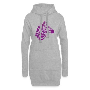 zebra pferd streifen eigene farbe safari afrika - Hoodie-Kleid - Grau meliert - Vorne