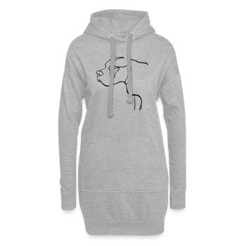 Hund - Hoodie-Kleid - Grau meliert - Vorne