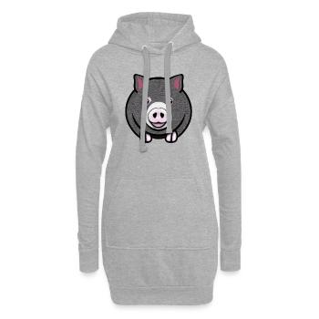 Schwein süß Schweinchen Schweine Tier Tiere 11 - Hoodie-Kleid - Grau meliert - Vorne