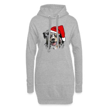 Berger australien Noël australien - Sweat-shirt à capuche long Femme - gris chiné - Devant