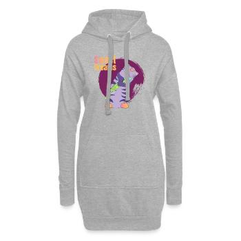 Cat Dream Mignon Mignon Fille Animal Comic Smile l - Sweat-shirt à capuche long Femme - gris chiné - Devant