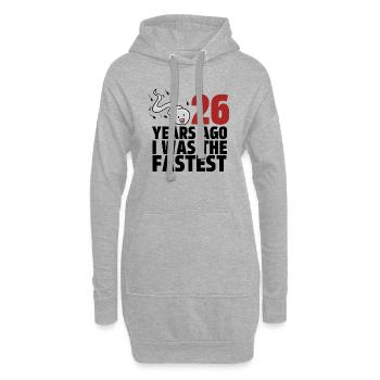 Vor 26 Jahren war ich der Schnellste - Hoodie-Kleid - Grau meliert - Vorne