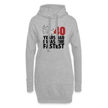 Il y a 40 ans, j’étais le plus rapide - Sweat-shirt à capuche long Femme - gris chiné - Devant