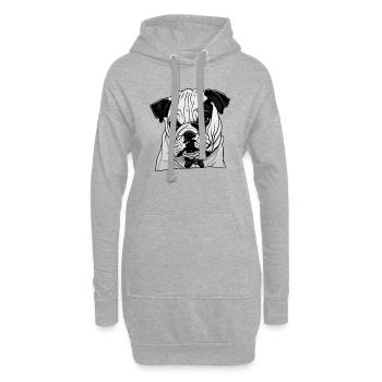 Bulldogge französische englisch Hündchen Hund 4 - Hoodie-Kleid - Grau meliert - Vorne