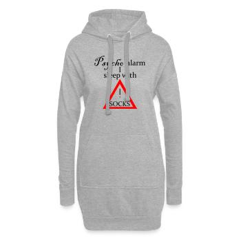 Psycho alarm - Schriftzug - Hoodie-Kleid - Grau meliert - Vorne