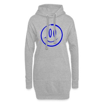 Blue Smile Design Happy Face - Sweat-shirt à capuche long Femme - gris chiné - Devant