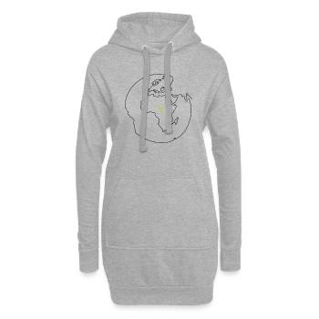Weltkugel Afrika - Hoodie-Kleid - Grau meliert - Vorne