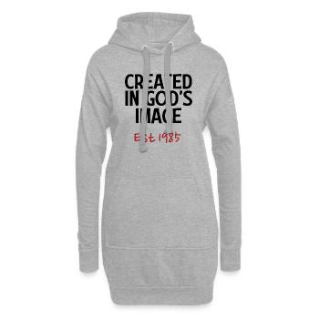 Geschaffen nach Gottes Bilde Est 1985 - Hoodie-Kleid - Grau meliert - Vorne